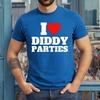 Я ЛЮБЛЮ DIDDY ПАТИ ПРИНТ С СЕРДЕЧКАМИ | СМЕШНАЯ | НОВИНКА | ШУТКА | Мужская футболка ТИ-ШЁРТ ТОП