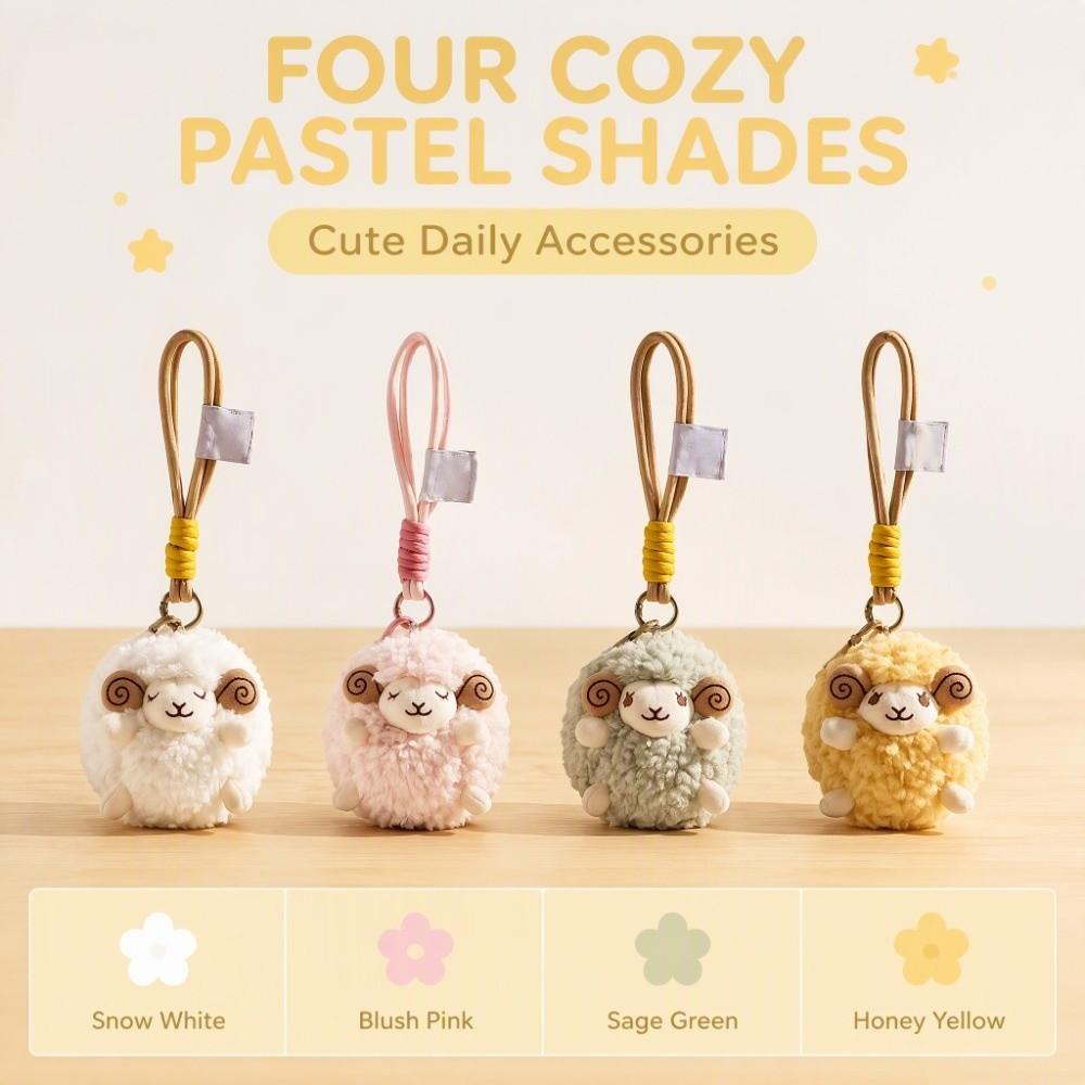 Mini Size Lamb Doll Ornament Soft Plush Plush Keychain Mini Mini Sheep Pendant Car Decoration