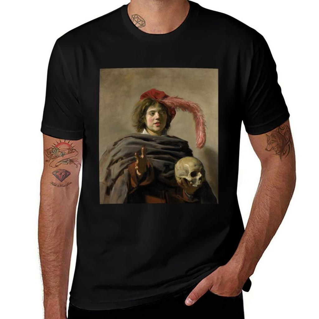 Frans Hals Young Unisex With A Skull Tshirt Urban Style Print Tshirt