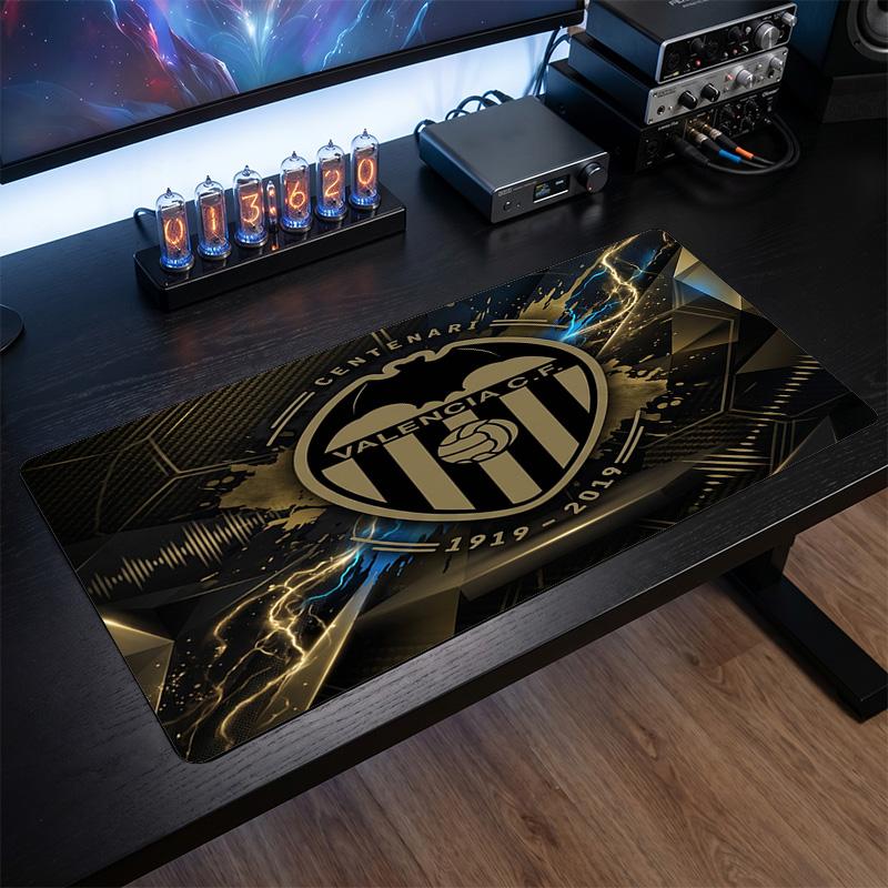 Valencia FC Theme Pattern Mouse Pad, Soccer Logo Design XXL Gaming Desk Mat Non-Slip Computer Mouse Pad