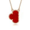 V Gold Four-Leaf Clover Necklace: 18K Gold-Plated, White Mother-of-Pearl & Rose Gold Pendant, Elegant Women's Accessory.