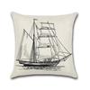 Sea Style Cushion Cover Ship World Map Anchor Linen Decorative Pillowcase For Car Sofa Pillow Case Funda De Almohada Zt167
