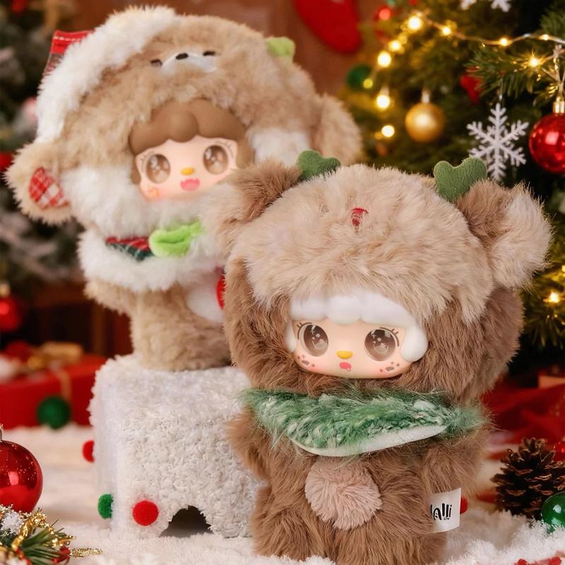 Yooki Christmas Jingle Bells Vinyl Plush Blind Box Trendy Toys Cute Doll Backpack Pendant Decoration Mystery Box surprise Gifts