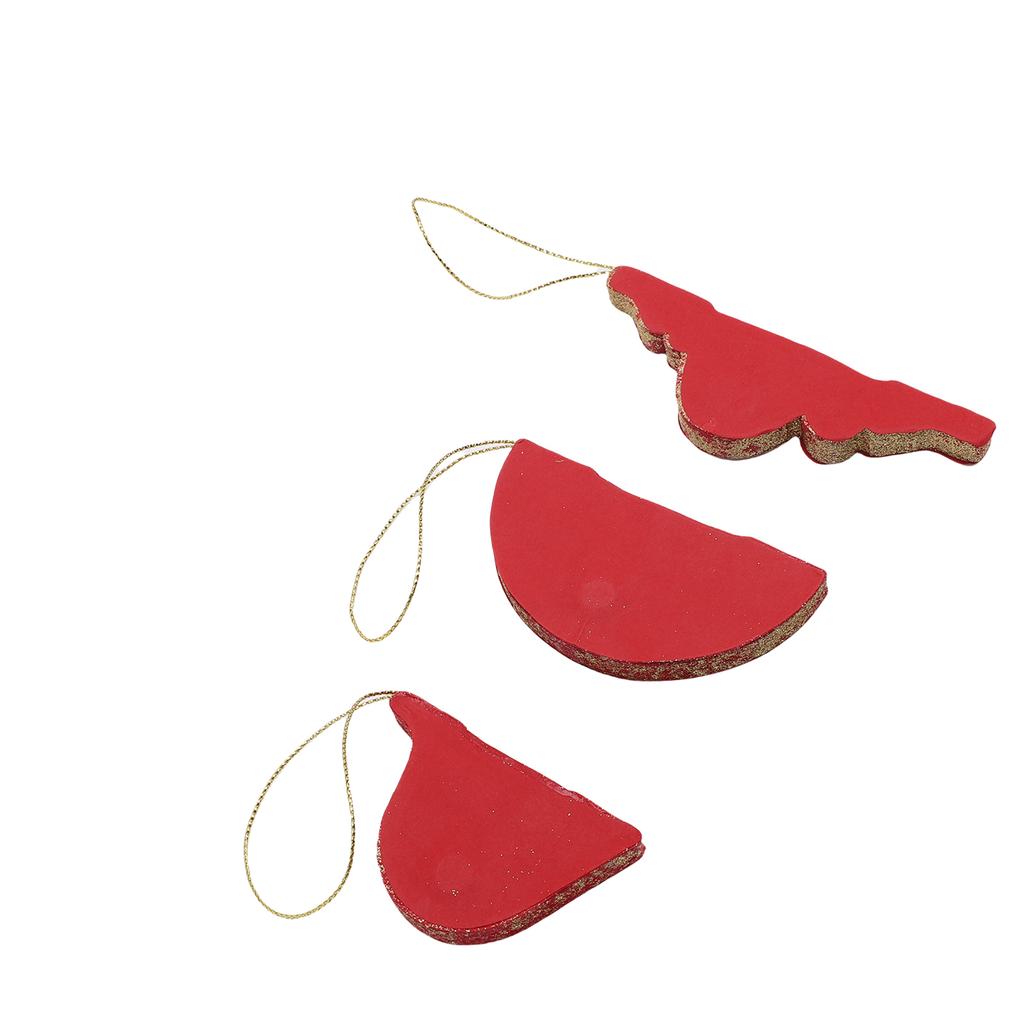 Набор из 3 подвесных бумажных елочных украшений, декоративный бумажный фонарик с блестящим краем