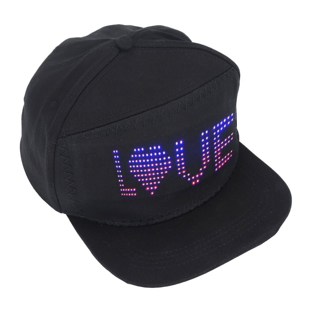 LED Hat Bluetooth APP Control Editing Programmable 12x36 Pixel Dot Colorful Matrix Funny Light Cotto
