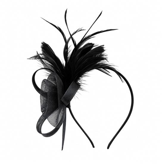 Ретро-ободок-fascinator из сетки и перьев с цветочными акцентами для женщин - Идеально подходит для чаепитий, коктейльных вечеринок или свадеб