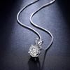 Women Stereoscopic Rhinestone Pendant Silver Plated Chain Necklace Gift