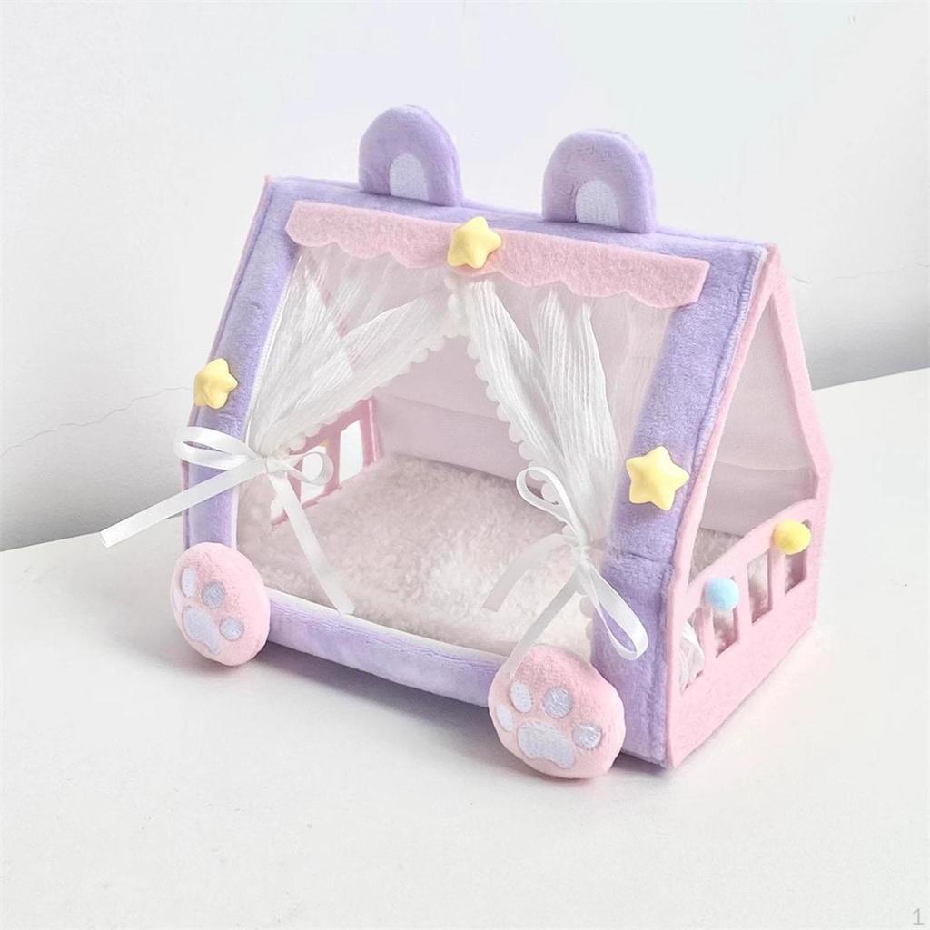 Doll Tent Bed, Comfort Mini Dollhouse Accessories, Cute Figure Sleeping Bed