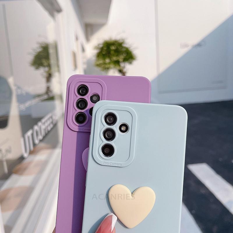 A 15 25 35 55 Love Heart Lanyard Silicone Case For Samsung Galaxy A15 A25 A35 A55 A14 A24 A34 A54 5G A04s Camera Cover A53 A52