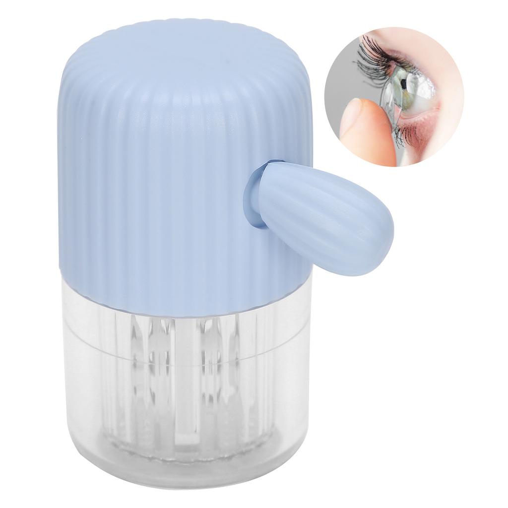 Портативная ручная мойка для контактных линз, футляр для очистки линз с вращением, милое чистящее устройство, синее