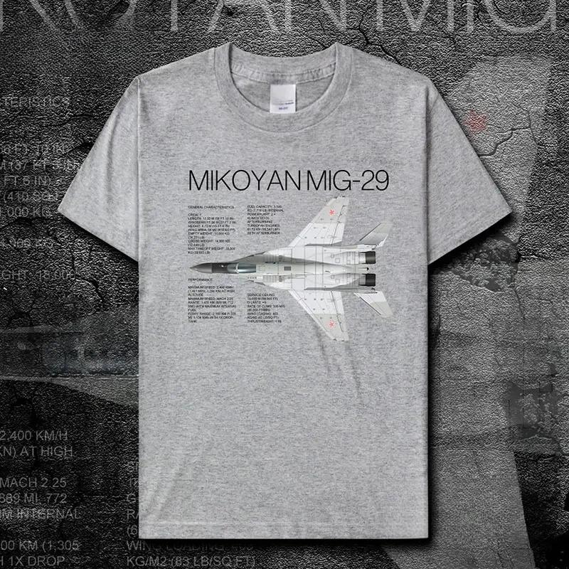 Russian Mikoyan MIG29 Fighter Mens TShirt Cotton Round Neck Short Sleeve T Shirt