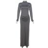 Fashion Style Ins New Arrival Fashion Sexy Elegant Cinched Slimming Long Dress Sexy High Waist Crimp Long Sleeves Dress