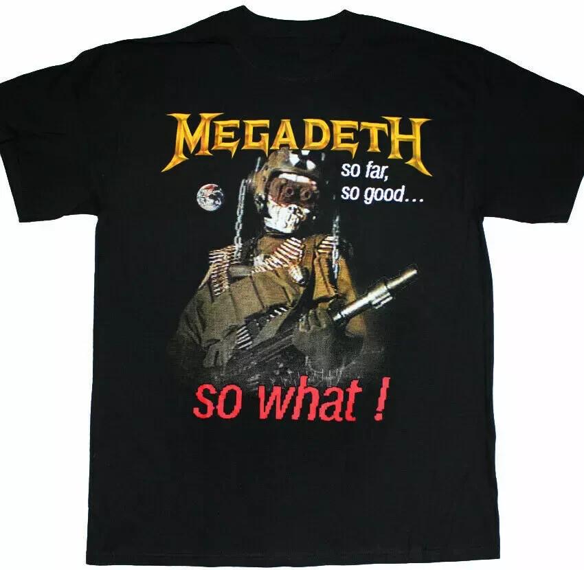 Megadeth So Far,So Good,So What 1988 Футболка Черная Мужская Все Размеры Унисекс Футболка