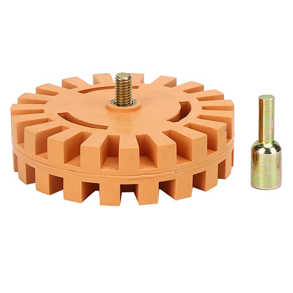 4 Inch Decal Remover Eraser Wheel For Power Drill Attachment Rubber Rubber Eraser Wheel for Drill Knobby Slotted Edge