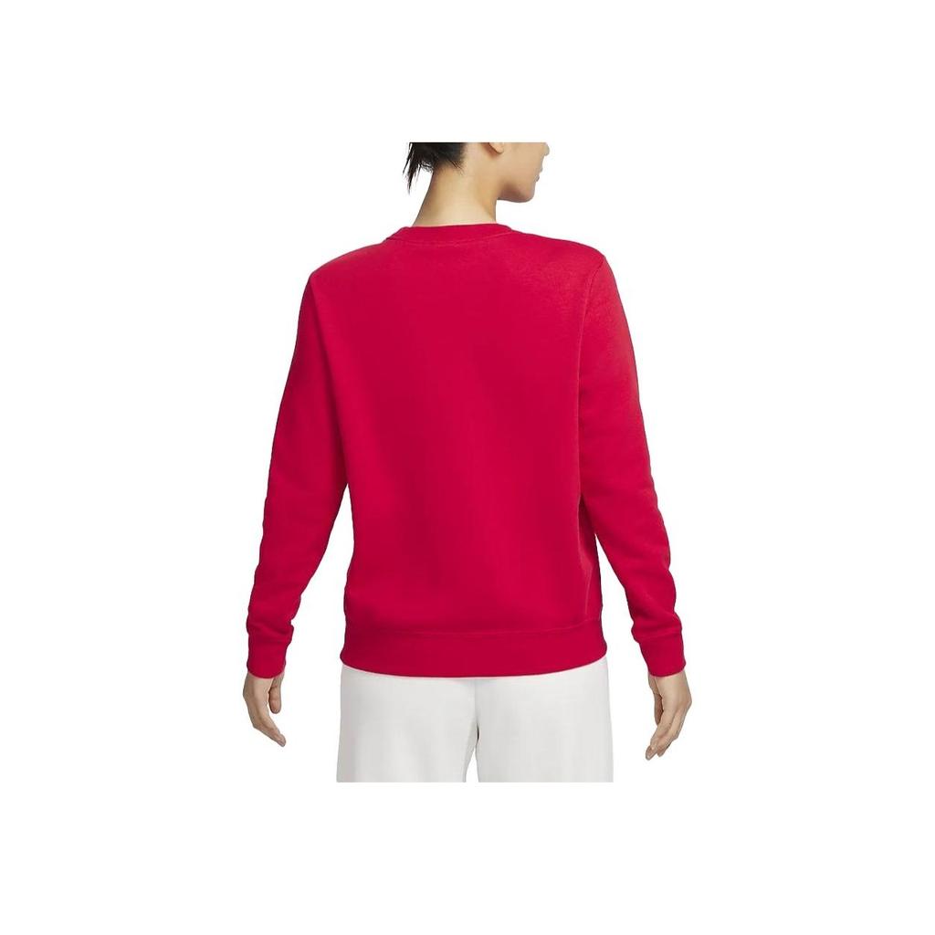 Nike Спортивная клубная флисовая однотонная повседневная толстовка с круглым вырезом и длинным рукавом женская толстовка красного цвета DQ5474-657