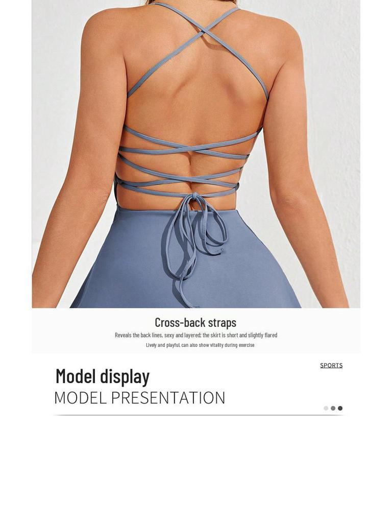 Женское платье для йоги и тенниса: Боди с защитой от ультрафиолета и вставками на груди для весенне-летнего фитнеса