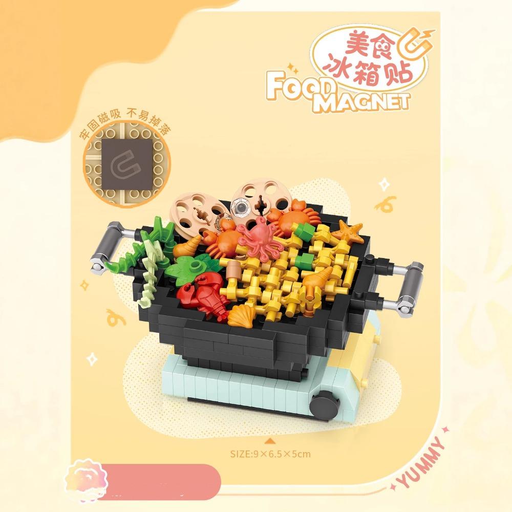 LOZ Мини Креативный Магнит на Холодильник Конструктор Город Оден Хот-пот Стейк Модель Сборка Украшения Кирпичные Игрушки Детский DIY Подарок