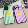 Лазерный чехол для телефона iPhone 16 Pro Max 15 14 Plus Pro Max 11 12 13 Mini Pro Max Красный полосатый с рисунком лимона Ударопрочный корпус