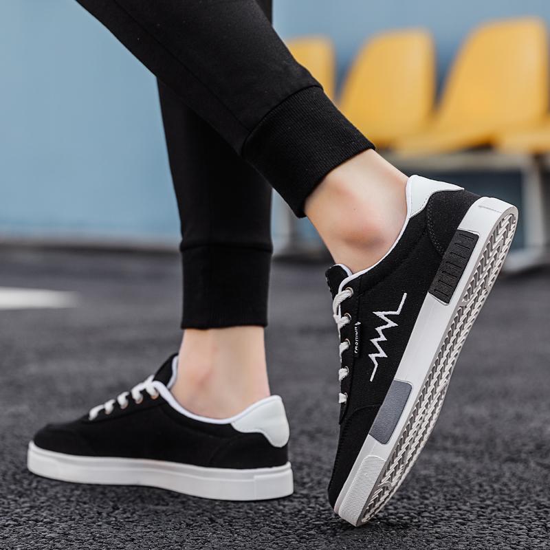 Мужская обувь, модная повседневная обувь на плоской подошве, студенческая дышащая белая парусиновая обувь, кроссовки, повседневная парусиновая обувь, вулканизированная обувь на плоской подошве со шнуровкой