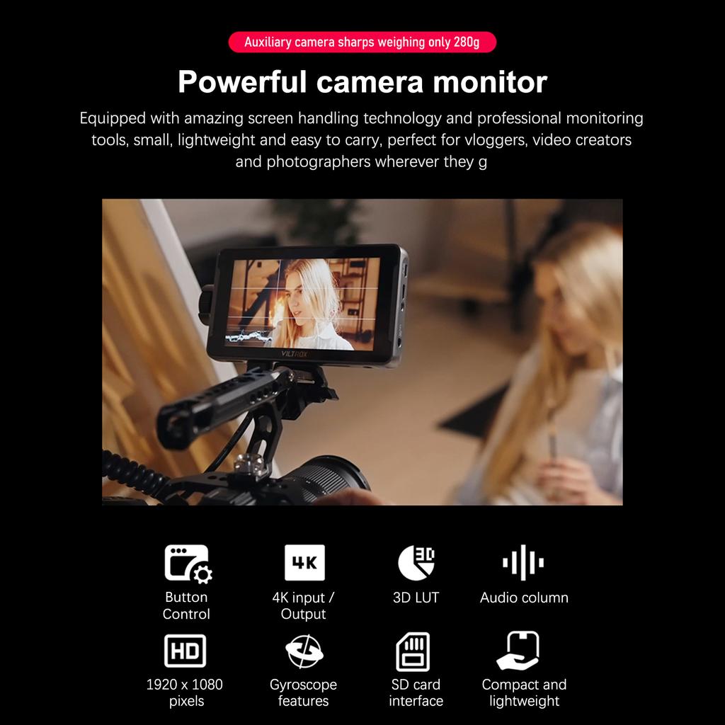 Viltrox DC-550 Pro 5,5-дюймовый портативный монитор 4K HD-видео 1200 нит 1920*1080 пикселей 3 типа питания