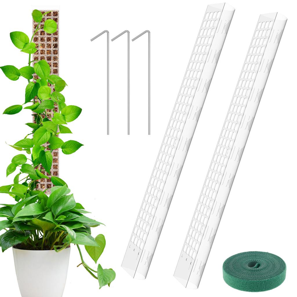 2/4/6Pcs New Plant Climbing Moss Poles Plastic Adjustable Height Plants Growing Support Stand Indoor Plant Stake Growing Pole