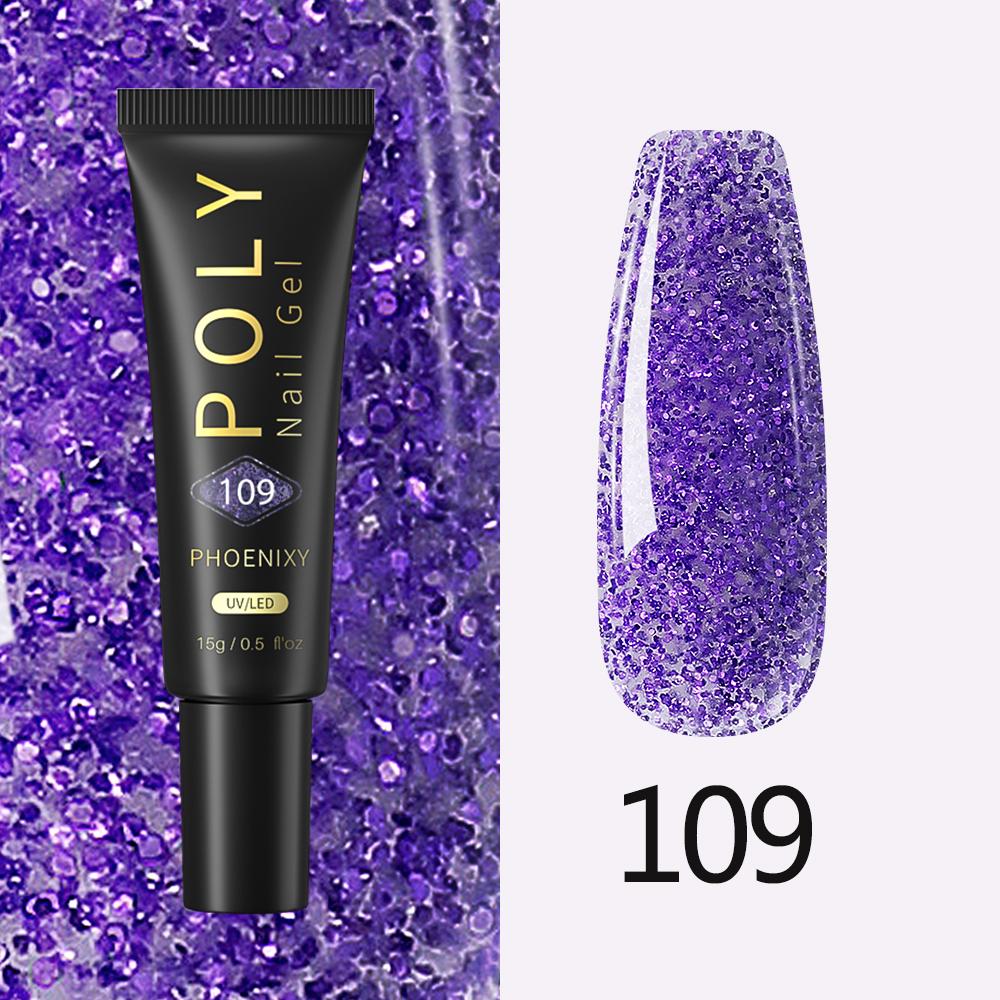 PHOENIXY 37 цветов поли УФ-гель для наращивания ногтей с блестящим лаком для ногтей для шедевров нейл-арта с использованием полигеля
