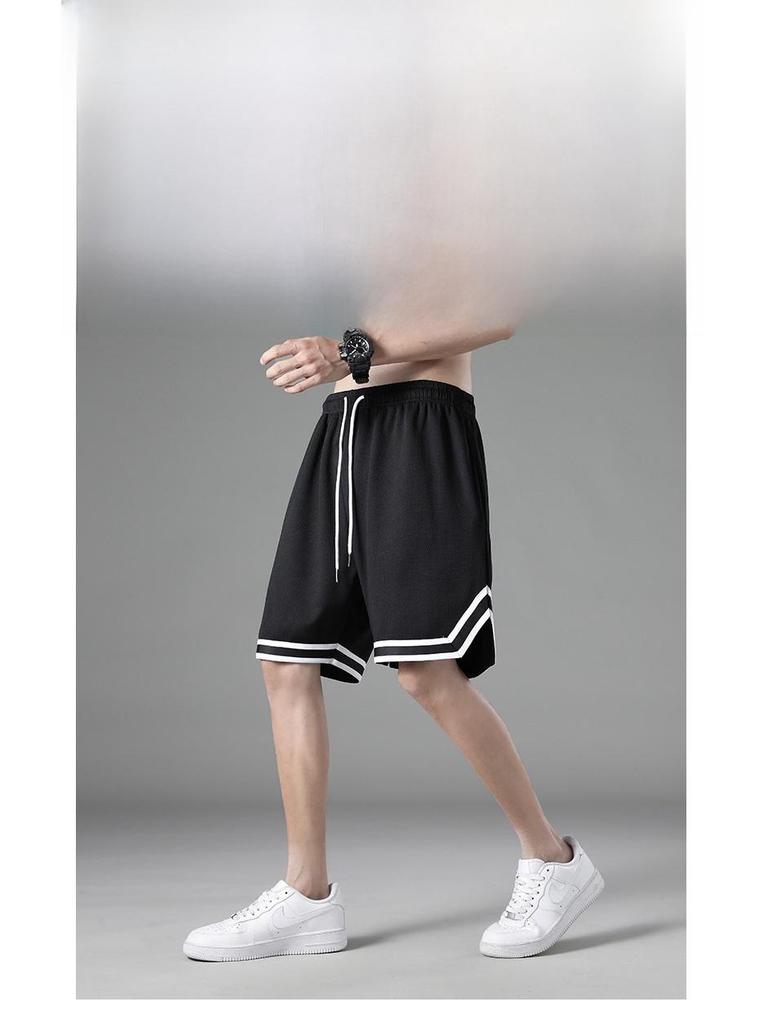 Мужские свободные быстросохнущие сетчатые баскетбольные шорты - унисекс летняя одежда для фитнеса из шелка и пляжа