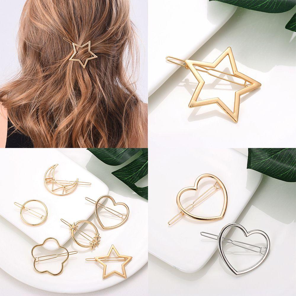 Hair Styling Barrettes Metal Hairclips Star Heart Hair Pins Knot Hair Clip Geometric Hairpins