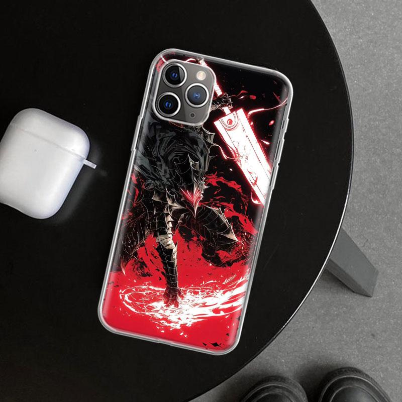 Чехол для телефона Аниме Берсерк Гатс для iPhone 11 12 13 Mini 14 15 Plus 16 Pro Max 17 Air 7 8 + SE Художественный Индивидуальный Fundas 11 1