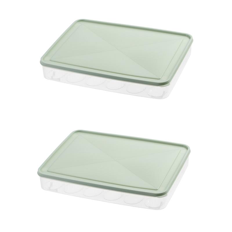 1/2 PCS Portable Deviled Egg Containers with Lid Eggs Clear Plastic Stackable Clear Storage Egg Tray for Refrigerator Organizer
