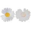 Белая футболка с нашивкой из нежного цветка ромашки Iron on Patches