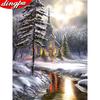 5D Diamond Painting Winter Landscape Mosaic Diamond Kit Full Square Diamond Embroidery