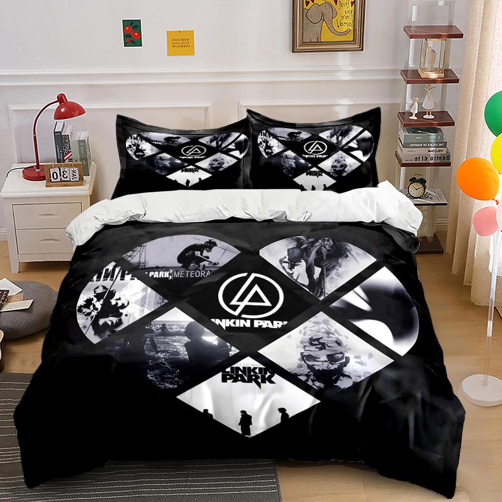 Linkin Park Themed Design Bedding Duvet Cover Set Duvet Cover Pillowcases (1*Duvet Cover 2*Pillowcases, without duvet insert)