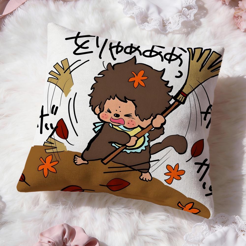 Мультяшная наволочка Monchhichi Премиум-комфорт Двусторонняя наволочка - Дизайн «Два в одном» для любой комнаты и салона автомобиля