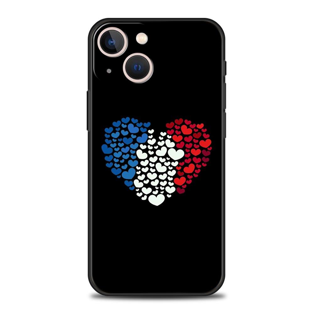 Роскошный чехол для телефона Apple iPhone 11 15 14 Pro MAX 12 13 7 8 Plus X XR XS MAX SE Силиконовый Черный Чехол Funda Флаг Франции
