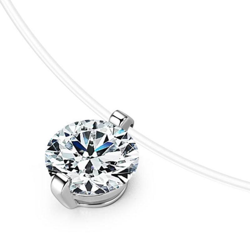 Sterling Moissanite Pendant Necklace Women Minimalist Geometric Drop Chain Delicate Lightweight Elegant Jewelry