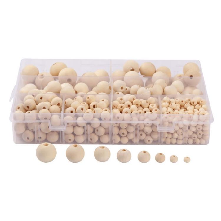Набор из 485 бусин смешанного размера для DIY ювелирных проектов, деревянные бусины для украшений