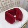 Korean Version Imitation Rabbit Fur Scarf with Fur CollarHidden Button Paired Scarf Thickened Warm Imitation Fur Scarf for Autumn and Winter Women