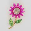 Женская мода со стразами, ювелирные изделия, подарок, одежда, значок, декор, брошь с подсолнухом, булавка