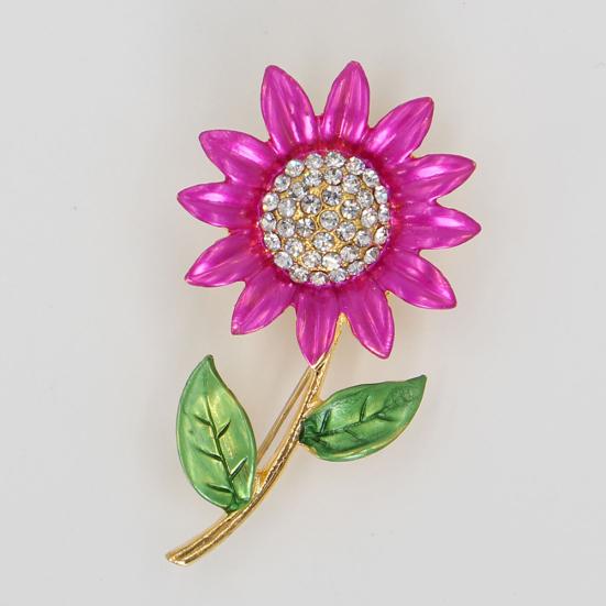 Женская мода со стразами, ювелирные изделия, подарок, одежда, значок, декор, брошь с подсолнухом, булавка