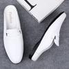 Fashion Slip On Half Shoes for Men High Quality Leather Casual Shoes Soft Italian Loafers Comfy Summer Fashion Moccasins Muller Shoes