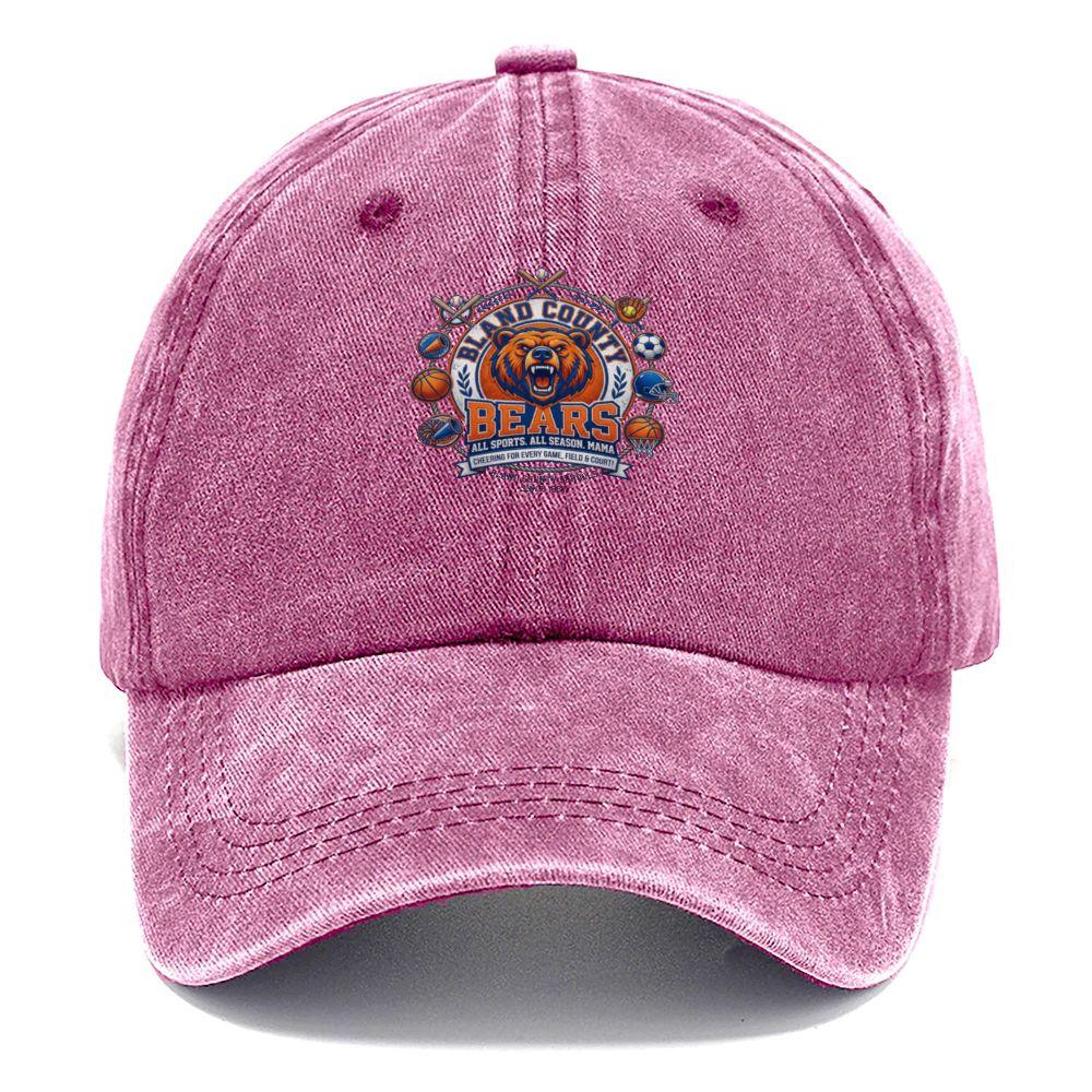 Bland County Bears Retro Baseball Cap Suitable for Games Spirit Alumni Viscose Washed Iconic Unisex for for Field Cour