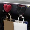 Car Hook Heavy Duty Car Hook Hanging Heart Decor Faux Leather Bags Keys Clothes Auto Holder