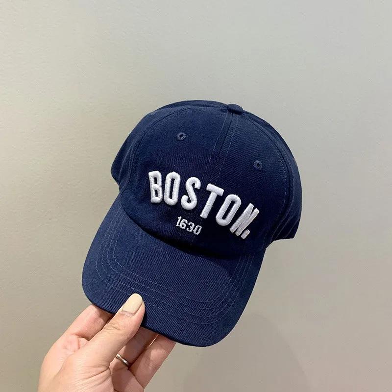 Вышивка буквой Детская бейсболка Однотонная Хип-хоп Кепка-snapback для мальчика девочки Кепки с козырьком Летняя регулируемая Детская солнцезащитная кепка