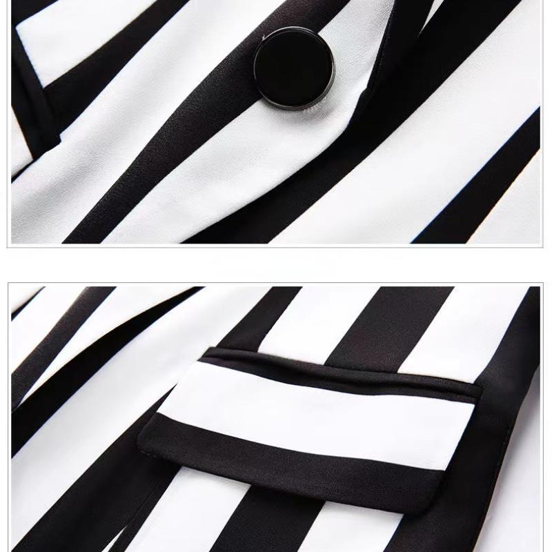 Весенне-летний профессиональный пиджак, костюм, темпераментный, для отдыха, в полоску, модный, три четверти, с карманами на одной пуговице, офисный LadyZ