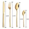 24 шт. золотой набор столовых приборов, набор столовых приборов из нержавеющей стали, нож, вилка, ложка, обеденный набор, кухонная посуда, набор столовых приборов, можно мыть в посудомоечной машине
