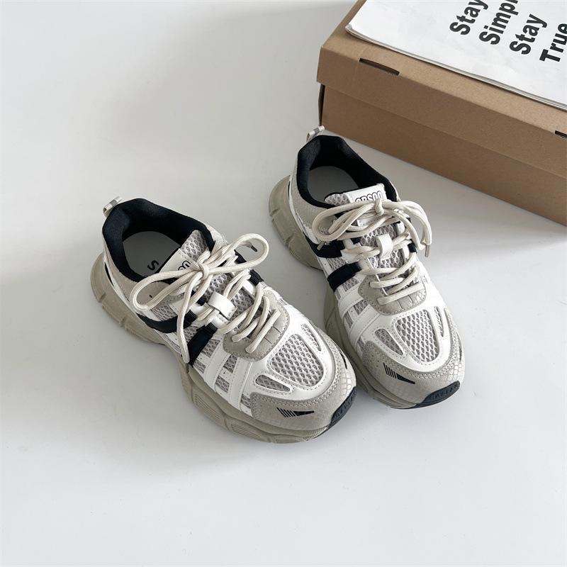 Серые универсальные туфли для папы на маленькой платформе, женские, новинка 2025 года, легкие, увеличивающие рост, повседневные спортивные туфли