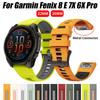 QuickFit 22 мм 26 мм 1:1 Силиконовый ремешок для Garmin Fenix 8 E 7X 7 6 6XPro 5 5XPlus/Epix Pro Gen 2 51мм 47мм Браслет Ремешки для часов
