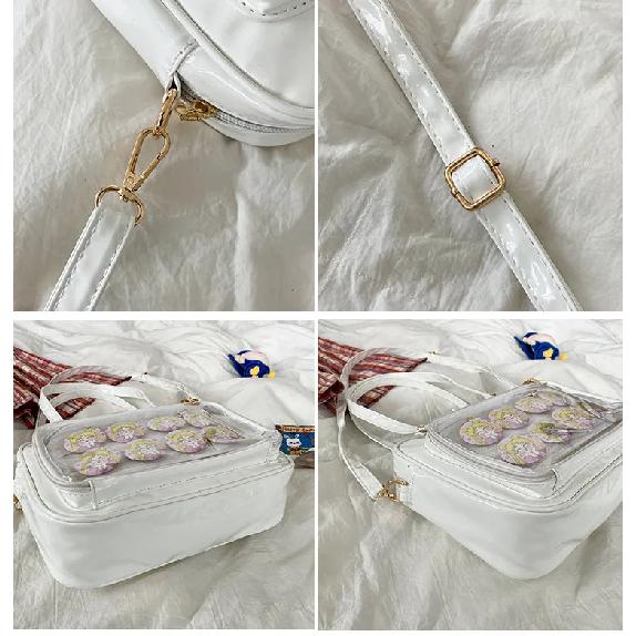Kawaii Patent Leather Handbags Women Transparent PVC Itabag Women Tote Bag New Japanese Shoulder Bag Women Small JK Bag Ita Bag