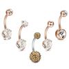 5Pcs/Set Stainless Steel  Navel Belly Button Rings Bar Piercing Jewelry